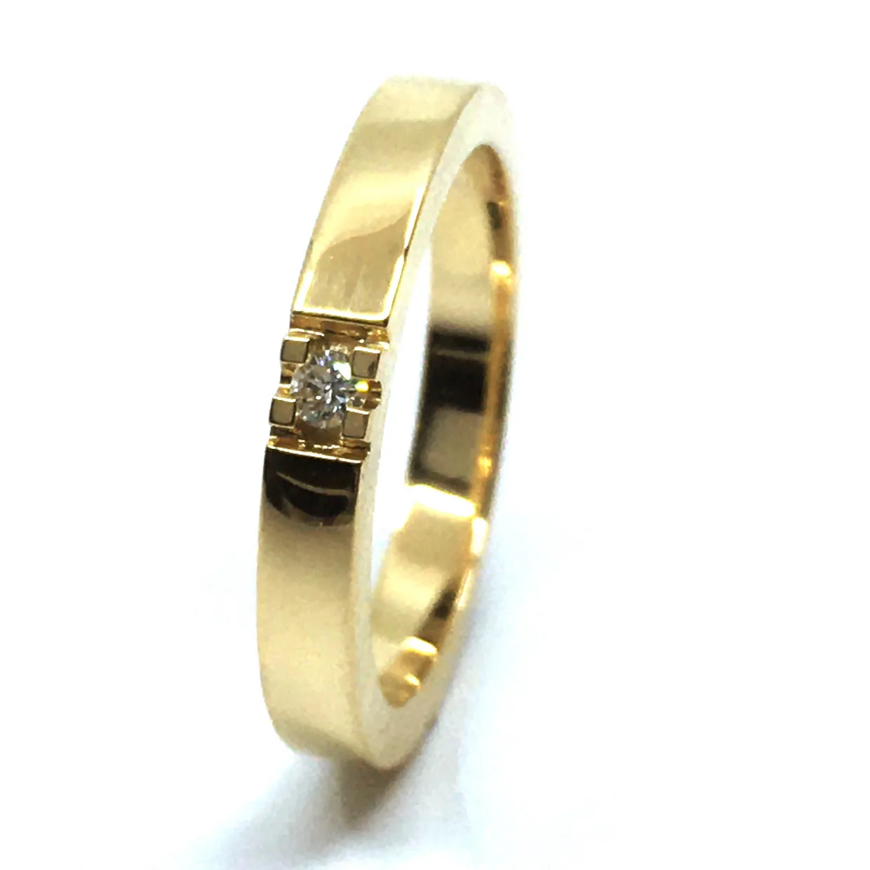 14 KT. ALLIANCE RING GULD MED BRILLANT 1X0,03 CT. W/SI