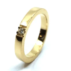 14 KT. ALLIANCE RING GULD MED BRILLANT 1X0,03 CT. W/SI