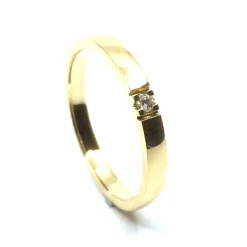 14 KT. ALLIANCE RING GULD MED BRILLANT 1X0,02 CT. W/SI