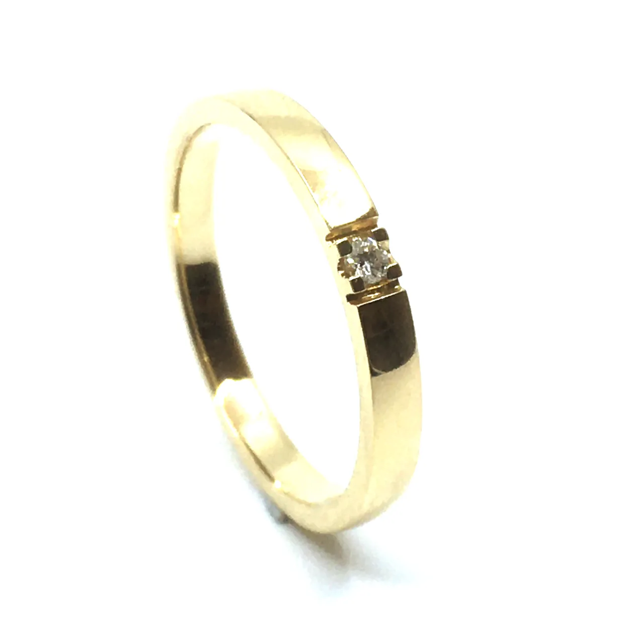 14 KT. ALLIANCE RING GULD MED BRILLANT 1X0,02 CT. W/SI