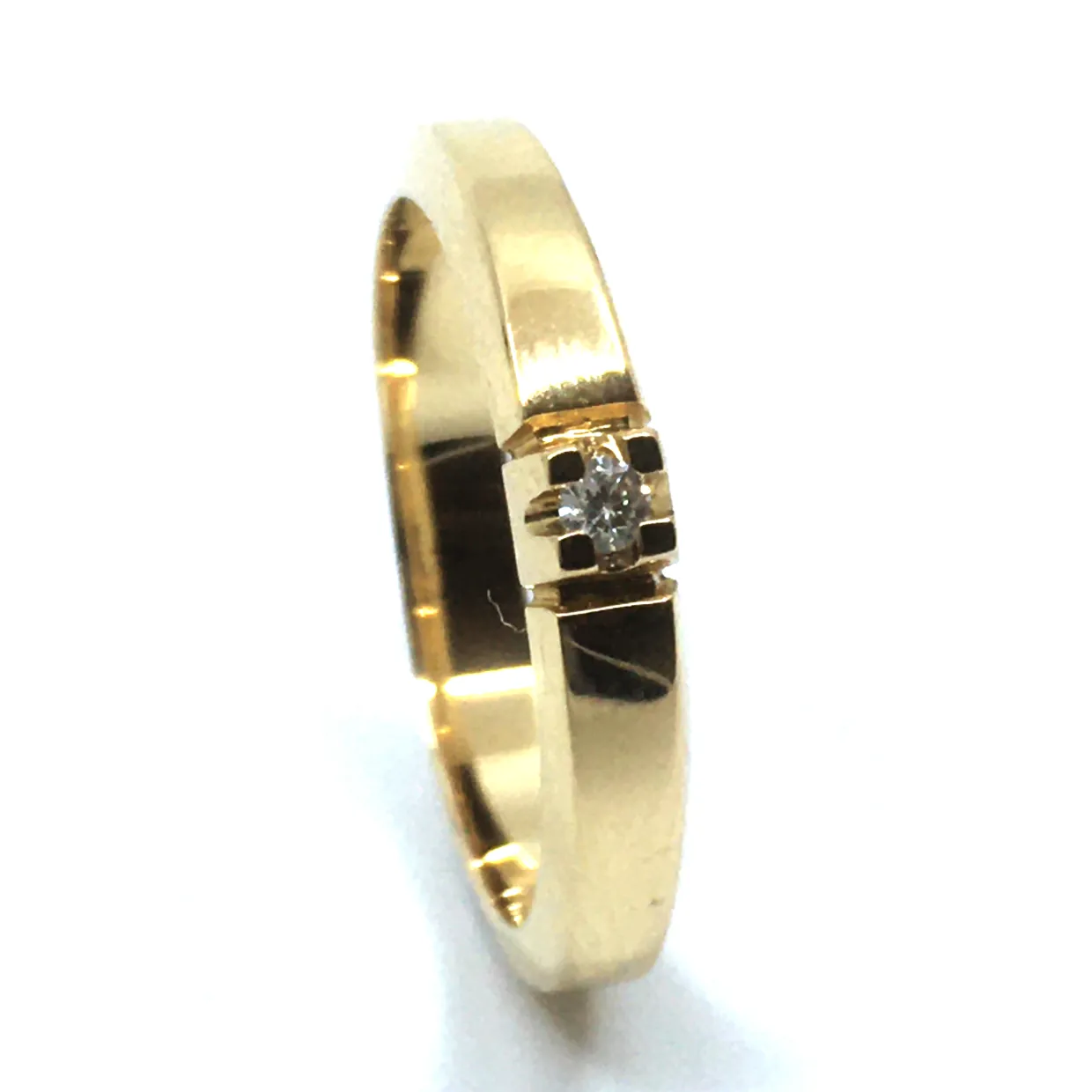 14 KT. ALLIANCE RING GULD MED BRILLANT 1X0,03 CT. W/SI