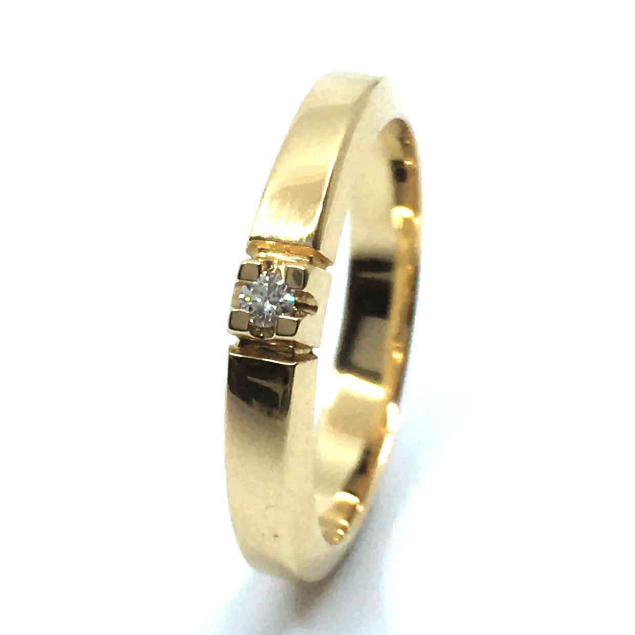 14 KT. ALLIANCE RING GULD MED BRILLANT 1X0,03 CT. W/SI