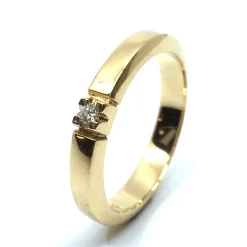 14 KT. ALLIANCE RING GULD MED BRILLANT 1X0,03 CT. W/SI