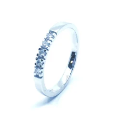 14 KT. ALLIANCE RING HVIDGULD MED BRILLANT 5X0,02 CT. W/SI