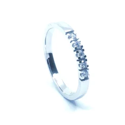 14 KT. ALLIANCE RING HVIDGULD MED BRILLANT 5X0,02 CT. W/SI