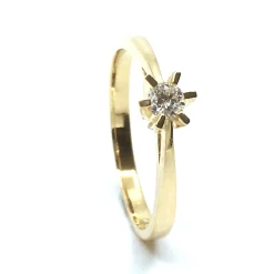 14 KT. GULD CARLA RING MED BRILLANT 0,15 CT. W/SI