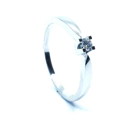 14 KT. HVIDGULD EVA RING MED BRILLANT 0,10 CT. W/SI