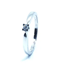 14 KT. HVIDGULD EVA RING MED BRILLANT 0,05 CT. W/SI
