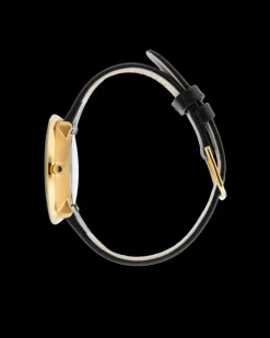 ARNE JACOBSEN BANKERS 34 MM GRÅ MED SORT LÆDER - 53109-1601G