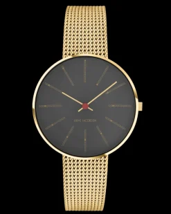 ARNE JACOBSEN BANKERS 34MM MED MESHREM MAT FORGYLDT -53109-1609