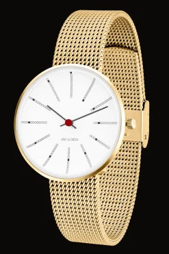 ARNE JACOBSEN BANKERS 34MM GULD MED MAT MESHREM - 53107-1609