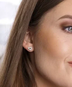 BLOMDAHL HALLOW HEART ØRERINGE TITATANIUM - 15-12121-01