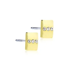 BLOMDAHL ØRERINGE I MEDICINSK TITAN MED GULDBELÆGNING KRYSTALLER - 15-1364-01