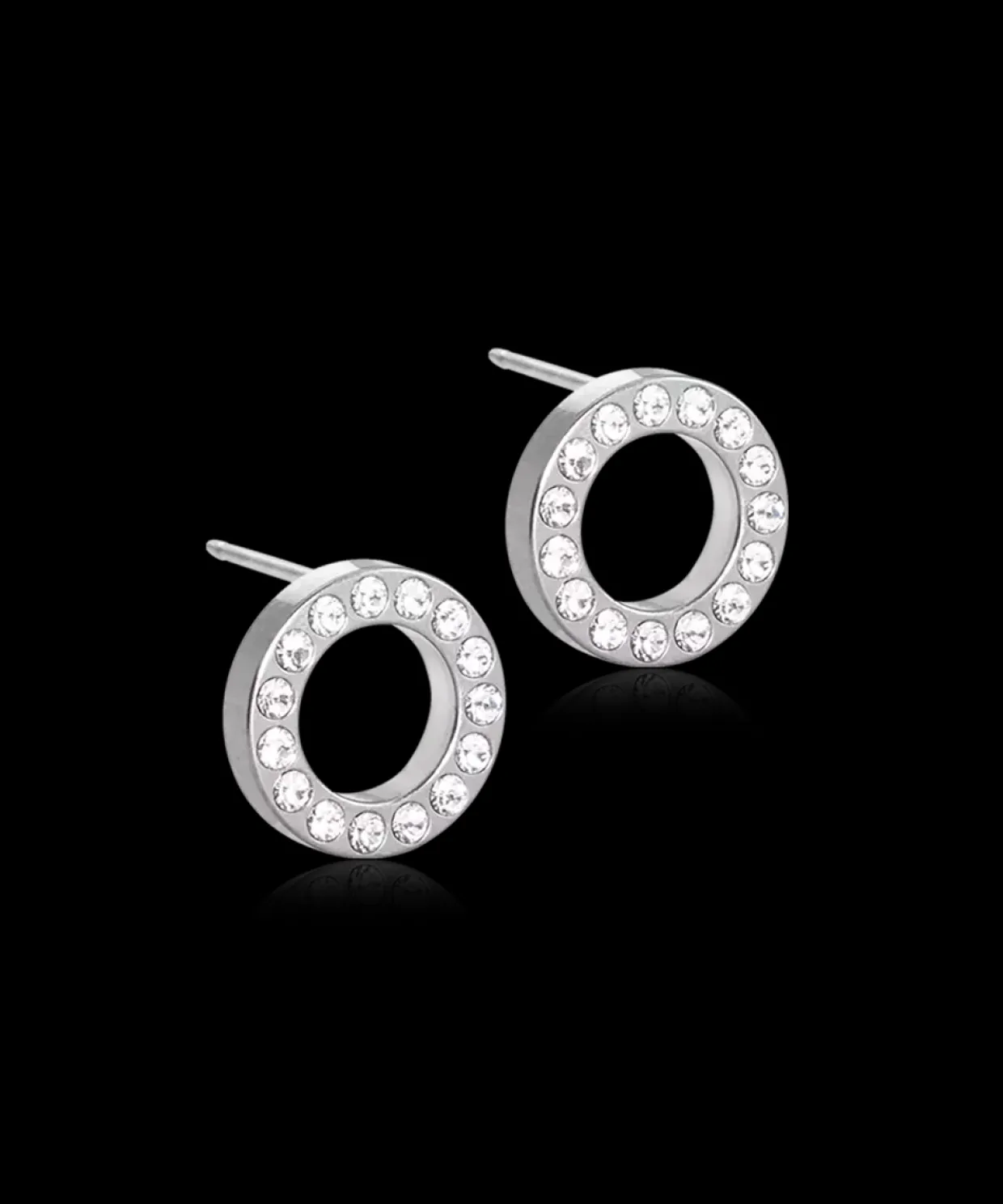 BLOMDAHL ØRERINGE TITANIUM BRILLIANCE PUCK HOLLOW - 15-12191-01