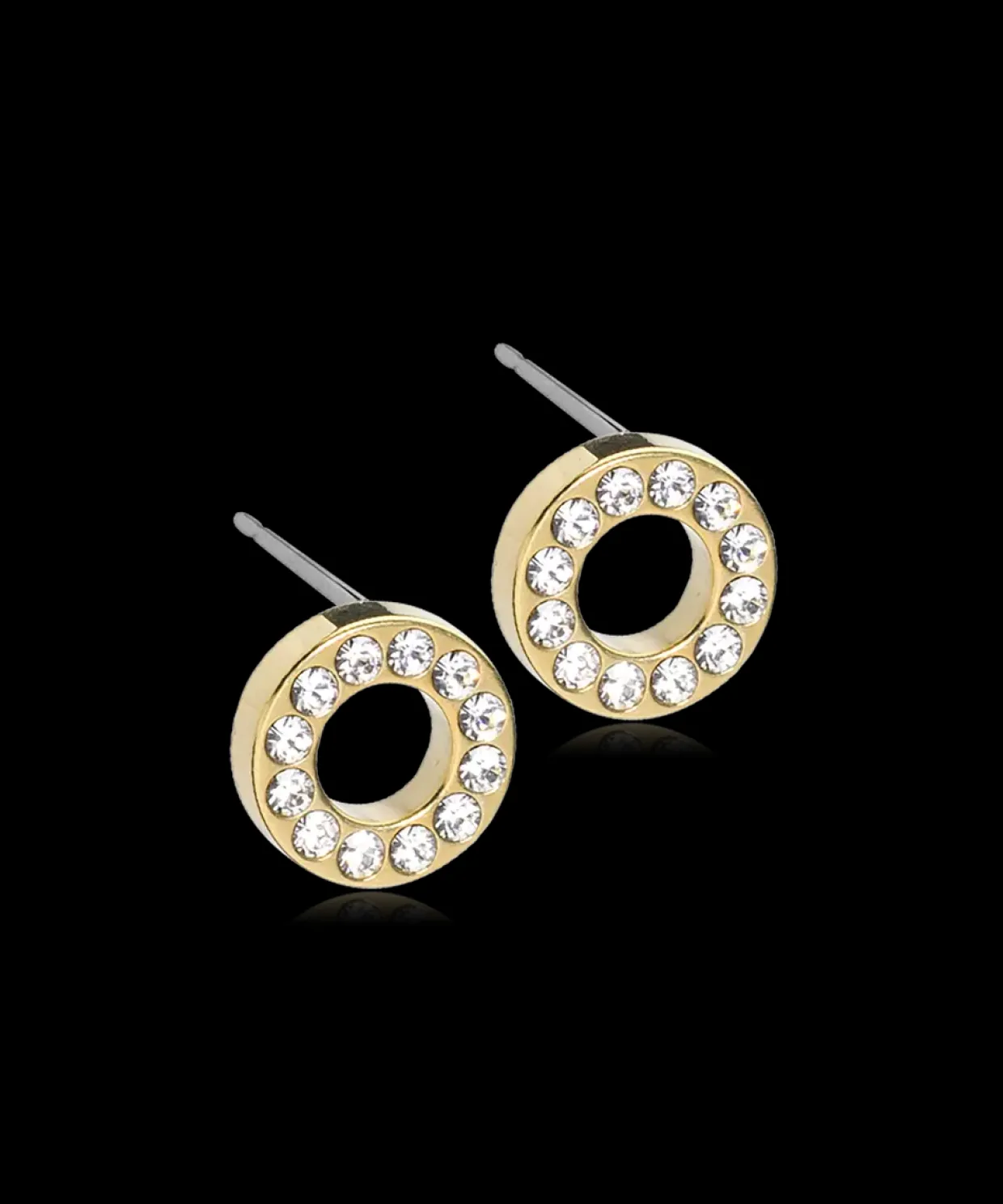 BLOMDAHL ØRERINGE TITANIUM BRILLIANCE PUCK CRYSTAL - 15-13190-01