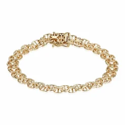 BNH 14 KARAT GULD ARMBÅND X MED STAV 6,5 MM BRED 18 CM - XM14080218K