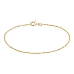 BNH ARMBÅND 8 KARAT GULD PANSER FACET 1,3 MM BRED OG 18 CM LANG - P804518F