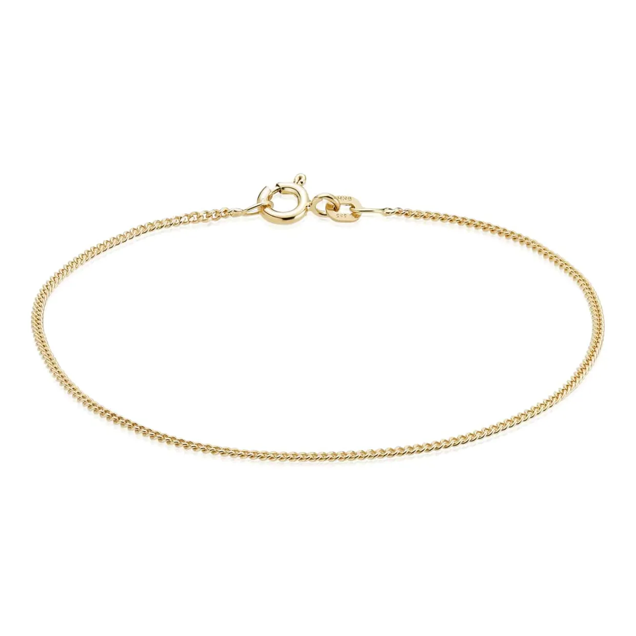BNH ARMBÅND 8 KARAT GULD PANSER FACET 1,3 MM BRED OG 18 CM LANG - P804518F