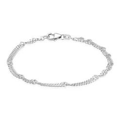 BNH ARMBÅND SINGAPORE 14 KARAT HVIDGULD 18,5 CM - SGH1423018C
