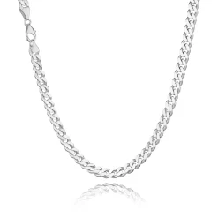 BNH PANSER FACET SØLV HALSKÆDE 4 MM BRED 50 CM - SP15550C