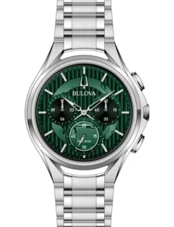 BULOVA CURV UR HERRE MED GRØN SKIVE - 96A297