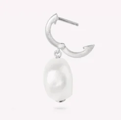 BYBIEHL AURA PERLE HOOP ØRERINGE SØLV - 4-1511-R