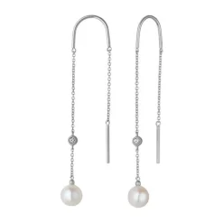 BYBIEHL COCO ØRERINGE SØLV MED FERSKVANDSPERLER OG SYNTETISK ZIRKONIA- 4-3304WP-R