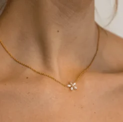 BYBIEHL HALSKÆDE SØLV FORGYLDT PEARL SIGNATURE -3-041WP-GP