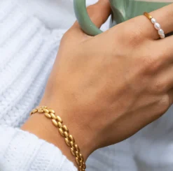 BYBIEHL JACKIE ARMBÅND SØLV FORGYLDT - 2-4504-GP