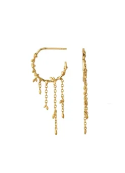 BYBIEHL JUNGLE IVY HOOP ØRERINGE SØLV FORGYLDT - 4-3109-GP