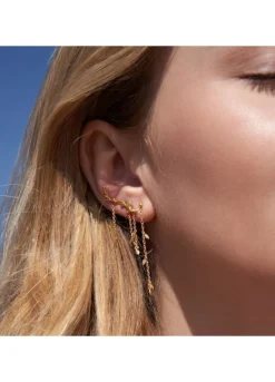 BYBIEHL JUNGLE IVY SPARKLE STRING ØRERINGE SØLV FORGYLDT - 4-3111A-GP