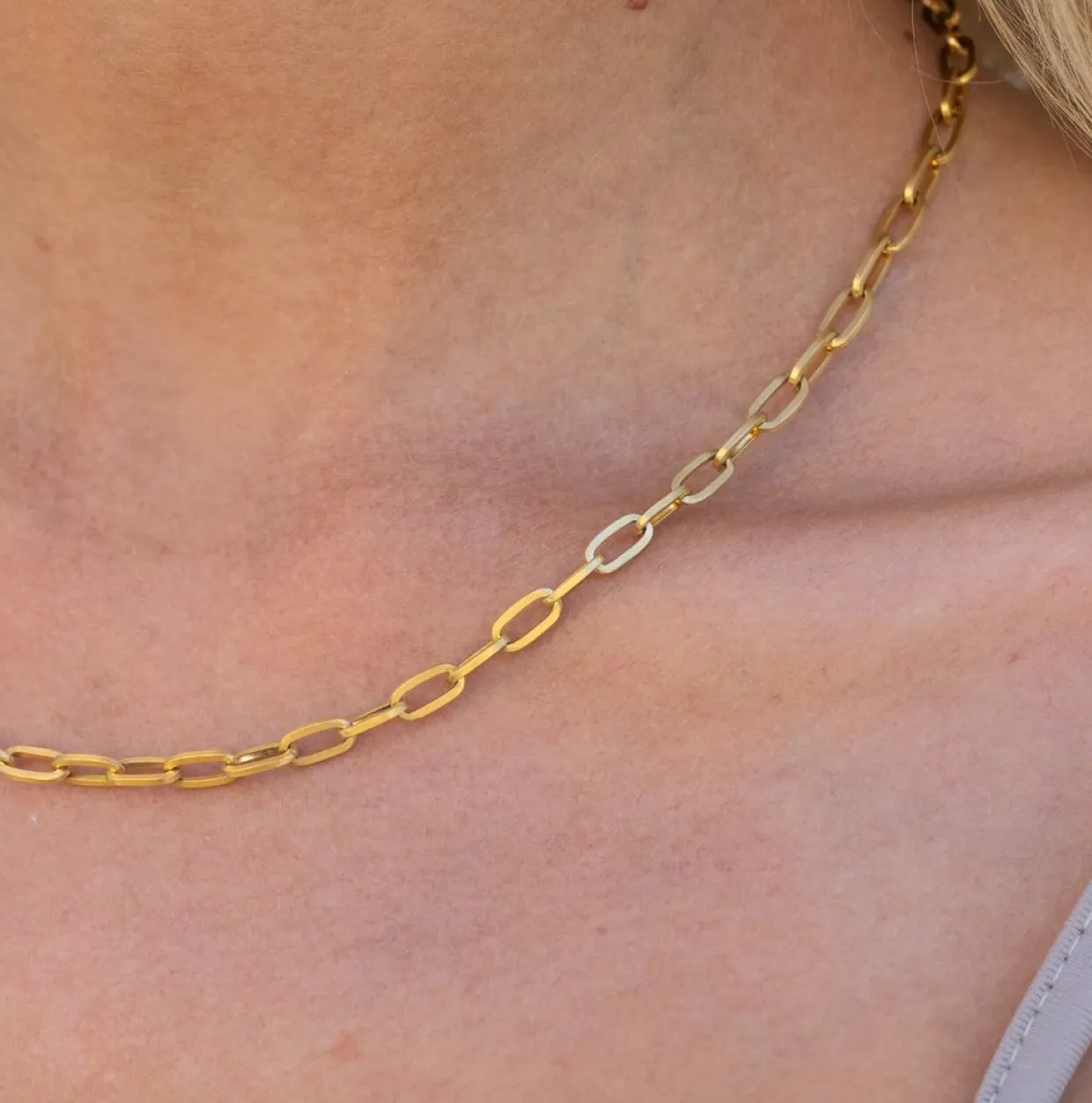 BYBIEHL LINKS HALSKÆDE STÅL FORGYLDT - 3-1511-GP-S