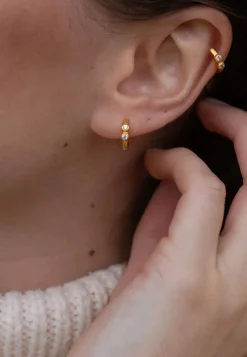 BYBIEHL LUCY HOOPS MED HVID ZIRKINIA - 4-039A-GP