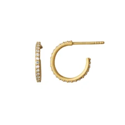 BYBIEHL MINI SPARKLE HOOP FORGYLDT SØLV MED ZIRKONIA - 4-029A-GP