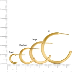 BYBIEHL OCEAN FLOW HOOPS MEDIUM ØRERINGE SØLV FORGYLDT - 4-4202-GP