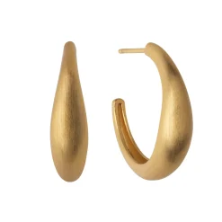 BYBIEHL OCEAN FLOW HOOPS LARGE ØRERINGE SØLV FORGYLDT - 4-4203-GP