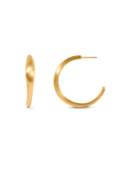 BYBIEHL OCEAN FLOW SØLV FORGYLDT ØRERINGE HOOPS XL - 4-4207-GP