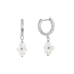 BYBIEHL PEARL CLUSTER HOOP ØRERINGE SØLV - 4-1510WP-R