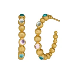 BYBIEHL PEBBLES COLOUR ØRERINGE FORGYLDT SØLV - 4-3803M-GP