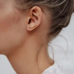 BYBIEHL PEBBLES EARCLIMBERS ØRERINGE SØLV FORGYLDT - 4-3807A-GP