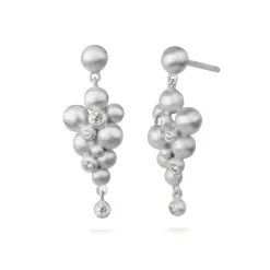 BYBIEHL PEBBLES EARHANGERS SØLV MED STEN - 4-3805-R