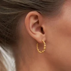 BYBIEHL PEBBLES ØRERINGE FORGYLDT SØLV - 4-3803A-GP