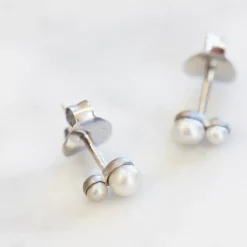 BYBIEHL ØRERINGE PEARL DOUBLE SØLV - 4-037WP-R