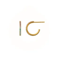 BYBIEHL ØRERINGE SØLV FORGYLDT SPARKLE HOOPS MINI PASTEL - 4-035PA-GP