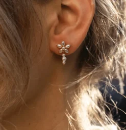 BYBIEHL ØRERINGE SØLV FORGYLDT PEARL SIGNATURE SHORT - 4-039WP-GP