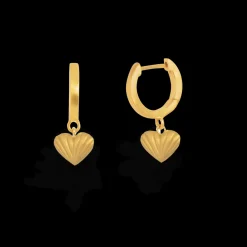 BYBIEHL ØRERINGE SØLV FORGYLDT HJERTE HOOP - 4-4503-GP