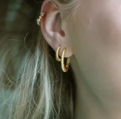 BYBIEHL ØRERINGE SØLV FORGYLDT SEASHELL HOOP - 4-3601-GP