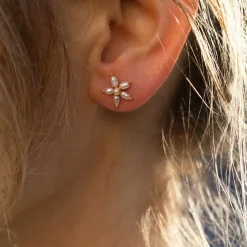 BYBIEHL ØRERINGE SØLV FORGYLDT PEARL SIGNATURE STIK - 4-038WP-GP