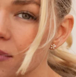 BYBIEHL ØRERINGE SØLV FORGYLDT PEARL SIGNATURE STIK - 4-038WP-GP