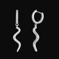 BYBIEHL ØRERINGE WAVE SPARKLE MINI SØLV - 4-028A-R